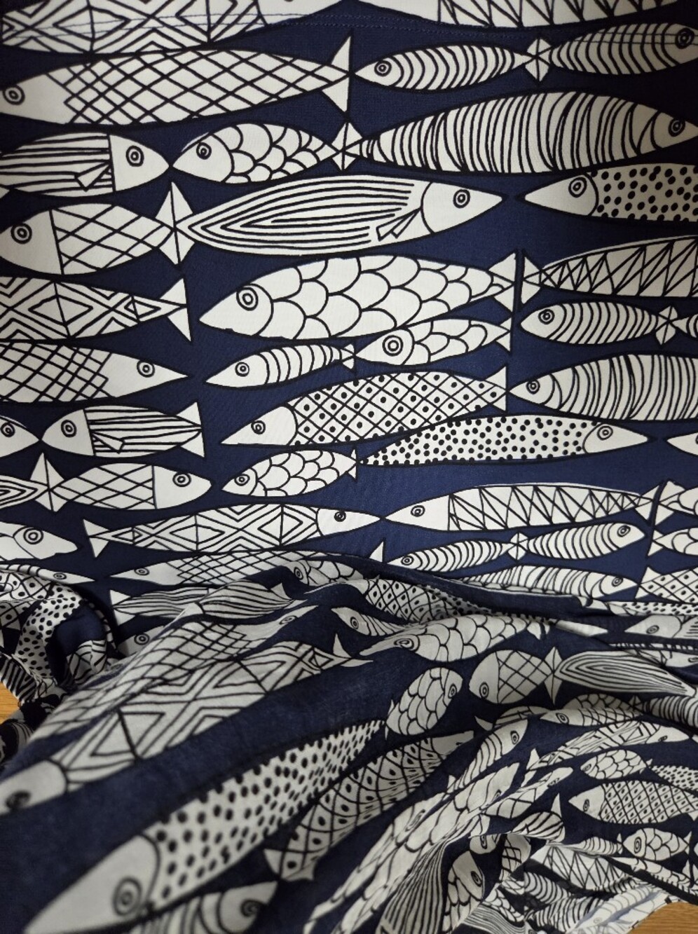 Alfani Navy & White Fish-Print V-Neck Tank Tunic With Overlay Size 2X - Picture 9 of 10